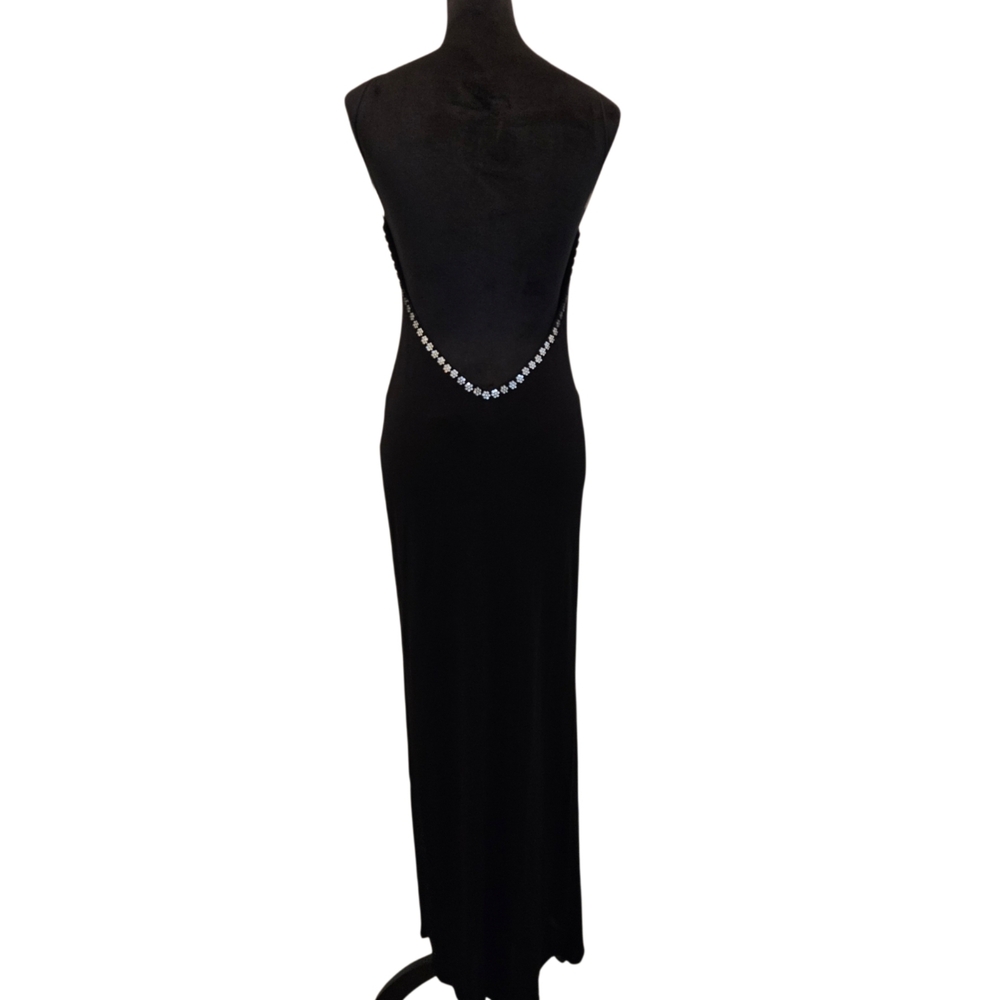 Elegant Black Yigal-Azrouel Open Back Dress-Size 3